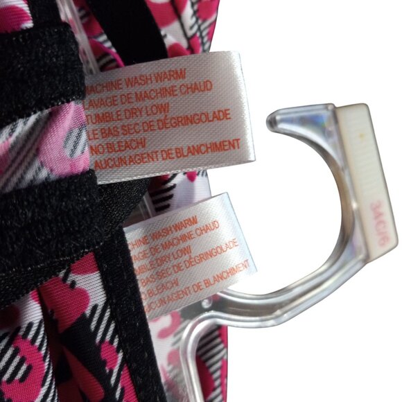 Inteco Intimates Size 34C 6 Medium Bra Panty Set Womens Pink Black Leopard Print - Picture 6 of 6